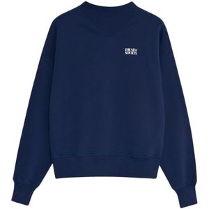The New Society, Dames, Sweatshirts & Hoodies, Blauw, Maat: XS Katoen,