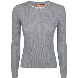 Max Mara Studio, Dames, Truien, Grijs, Maat: L