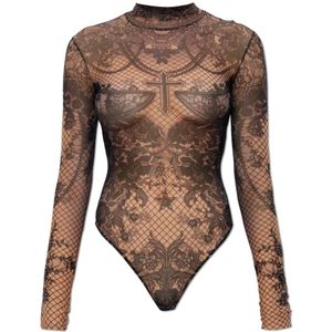 Dsquared2, Dames, Tops, Beige, Maat: XL Leer,