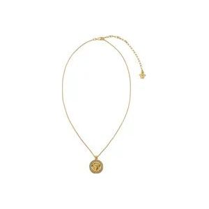 Versace Gouden Metalen Ketting met Strass , Yellow , Dames , Maat: ONE Size