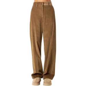 Weekend Max Mara, Dames, Broeken, Bruin, Maat: L Katoen,