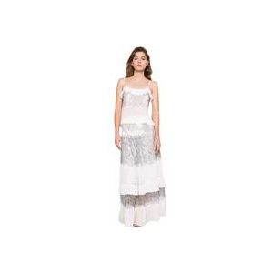 Twinset Bicolor Kant Rok , White , Dames , Maat: S