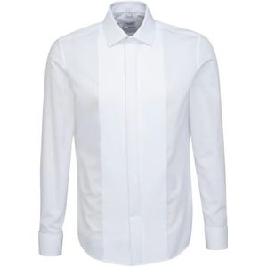 Overhemd - Wit - 100% Katoen - Slim Fit - Lange Mouwen - Kentkraag