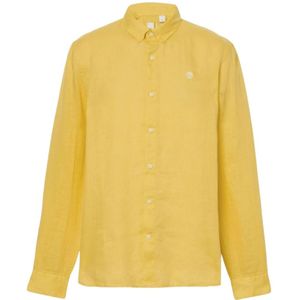 Timberland, Heren, Overhemden, Geel, Maat: S