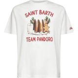 MC2 Saint Barthvoor mannen. ARN0004 Pandoro T-shirt wit (S), Casual, Katoen, Korte mouwen