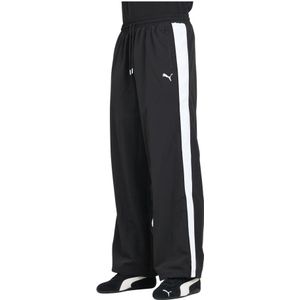 PUMA T7 oversized trainingsbroek uniseks, Zwart, Maat XXS
