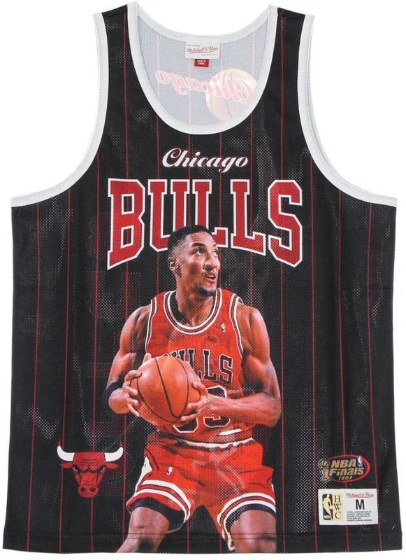 Mitchell & Ness - Chicago Bulls NBA Scottie Pippen - Sportshirt - Rood en Zwart