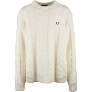Fred Perry, Heren, Truien, Wit, Maat: XL Wol,
