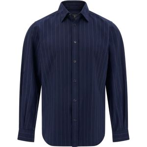 Boggi Milano - Overhemd - Navy/Wit - Krijtstrepen - Lange Mouw