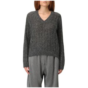 Brunello Cucinelli, Dames, Truien, Grijs, Maat: S