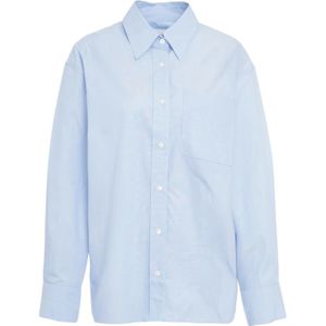 Closed, Dames, Blouses & Shirts, Blauw, Maat: L Katoen,