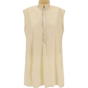 Quira, Dames, Tops, Beige, Maat: 2XS Katoen,