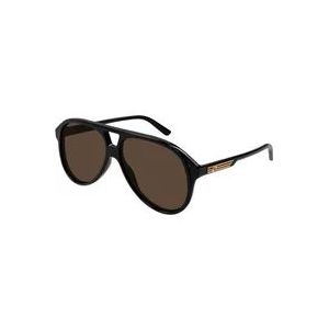 Gucci Vintage geïnspireerde pilotenzonnebril , Black , unisex , Maat: 59 MM
