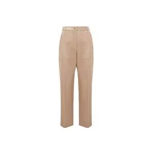 Moncler Casual broek met elastische tailleband , Brown , Dames , Maat: S