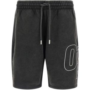 Off White, Heren, Korte broeken, Zwart, Maat: L Katoen,