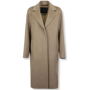 Max Mara, Dames, Mantels, Bruin, Maat: S Leer,