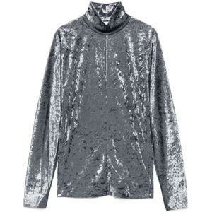 Forte Forte, Dames, Tops, Grijs, Maat: S Velours,