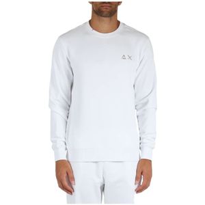 Sun68, Heren, Sweatshirts & Hoodies, Wit, Maat: 2XL Katoen,