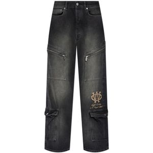 Off White, Heren, Broeken, Grijs, Maat: W29 Denim,
