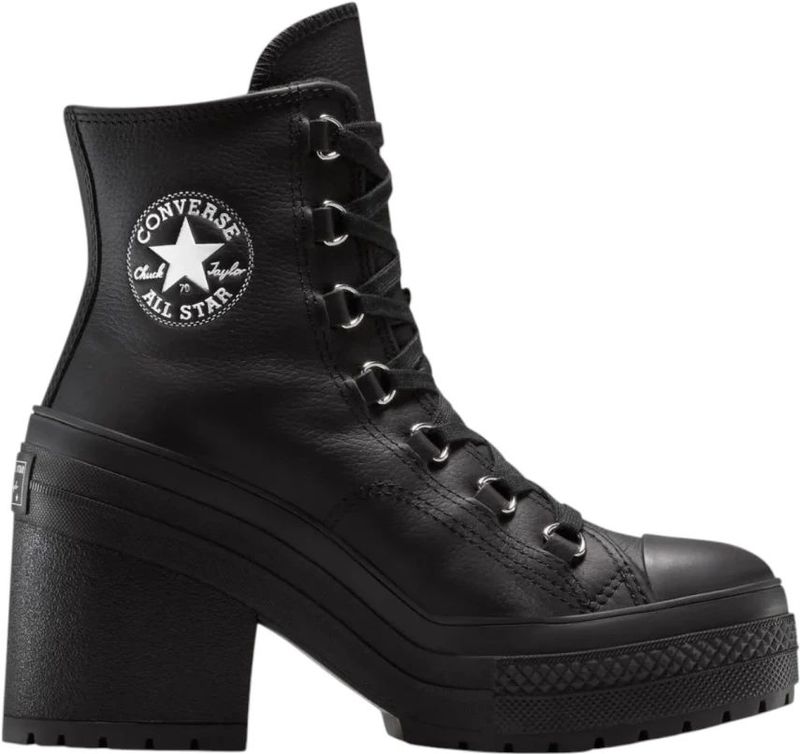 Converse - Chuck 70 De Luxe Heel Platform Leather - Zwart - Casual schoenen