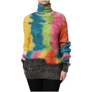 Dolce & Gabbana, Dames, Truien, Veelkleurig, Maat: XS Wol,