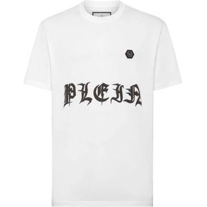 Philipp Plein, Heren, Tops, Wit, Maat: M Katoen,