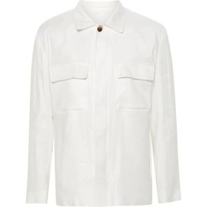 Lardini, Heren, Jassen, Wit, Maat: M Linnen,