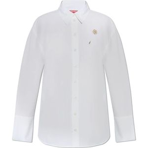 Kenzo, Dames, Blouses & Shirts, Wit, Maat: XS Katoen,
