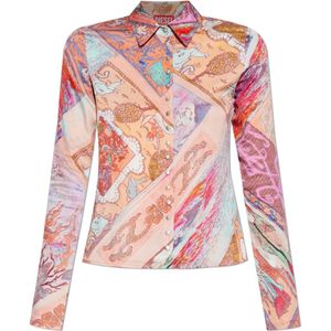 Diesel, Dames, Blouses & Shirts, Veelkleurig, Maat: 3XS Leer,
