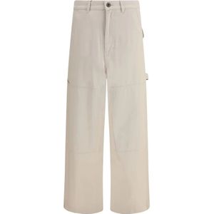 Max Mara, Dames, Broeken, Beige, Maat: XS Katoen,