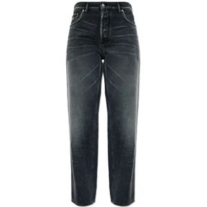 Moschino, Dames, Jeans, Grijs, Maat: XS Leer,