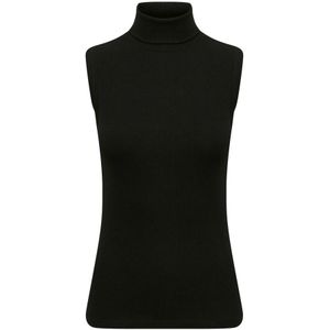 InWear - Zwarte Rollneck Top Silhouet - Dames - Katoen - Vesten