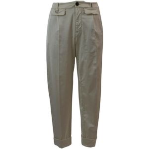 High, Dames, Broeken, Beige, Maat: 2XS Satijn,