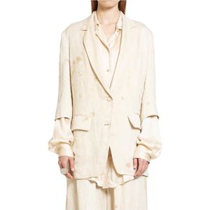 UMA Wang, Dames, Jassen, Beige, Maat: S Katoen,