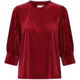 KAFFE - Caca - Damesblouse - Bruin-Beige - V-halslijn - Lange Mouwen