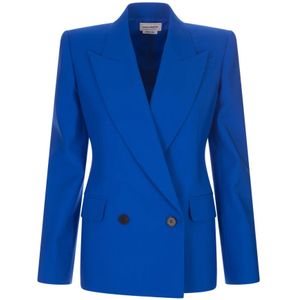 Alexander McQueen, Dames, Jassen, Blauw, Maat: XS Wol,