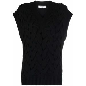 Valentino, Dames, Tops, Zwart, Maat: S Wol,