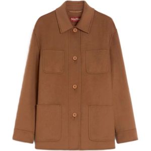 Max Mara Studio, Dames, Jassen, Bruin, Maat: 3XS Zijde,