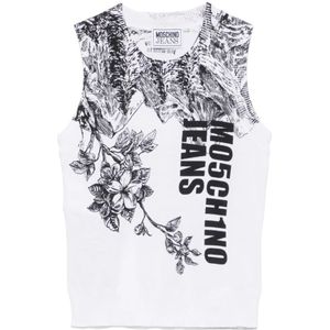 Moschino, Dames, Tops, Wit, Maat: S Katoen,