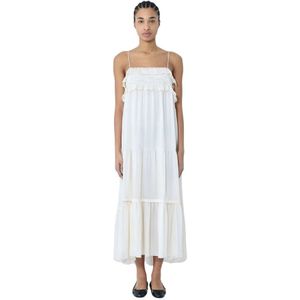 Chloé, Dames, Jurken, Wit, Maat: M Zijde,