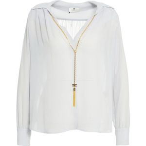Elisabetta Franchi, Dames, Blouses & Shirts, Blauw, Maat: S