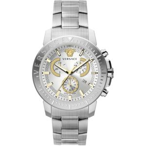 Versace Urban Chronograph Watch with Swiss Quartz Movement , Gray , Heren , Maat: ONE Size