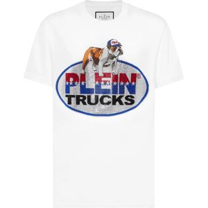 Philipp Plein, Heren, Tops, Wit, Maat: M Katoen,