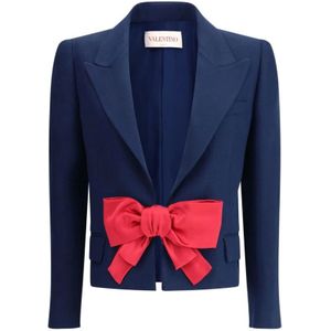 Valentino Garavani - Bow Appliqué Blazer - Blauw - Wol