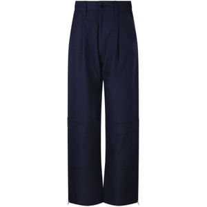 Ami Paris, Dames, Broeken, Blauw, Maat: S Wol,