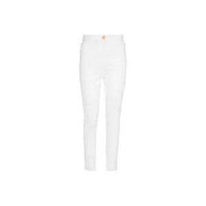 Balmain Witte High-Waisted Slim-Fit Jeans , White , Dames , Maat: M