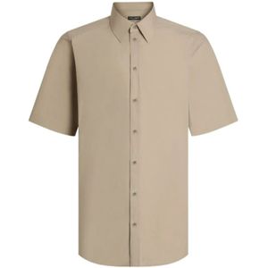 Dolce & Gabbana, Heren, Overhemden, Beige, Maat: XL Katoen,