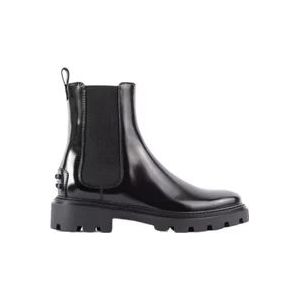 Tod's Zwarte Chelsea boots van geborsteld leer , Black , Dames , Maat: 39 1/2 EU