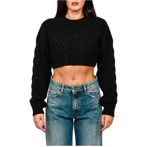 Patrizia Pepe, Dames, Truien, Zwart, Maat: M Wol,