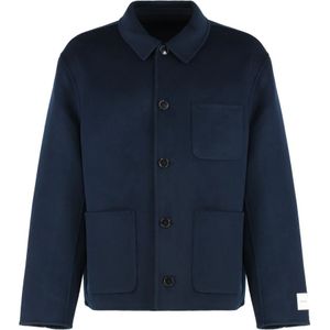 Calvin Klein, Heren, Jassen, Blauw, Maat: L Wol,